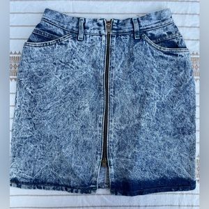 Vintage Lee Acid Wash Denim Mini Skirt